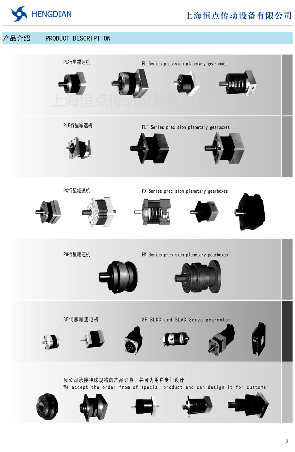 伺服行星減速機的産品圖例介紹