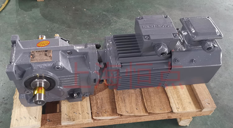 K37系列減速機輸入配變頻電機，輸出雙軸A+B 實物照片