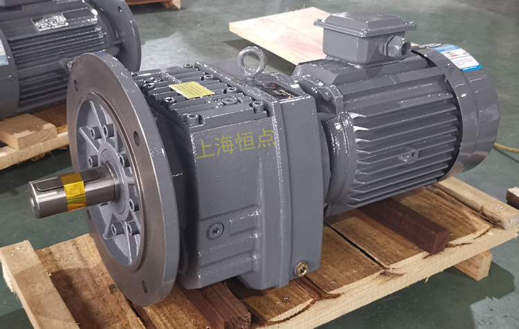 RF87減速機，立式安裝，輸入配電機，實物照片如下