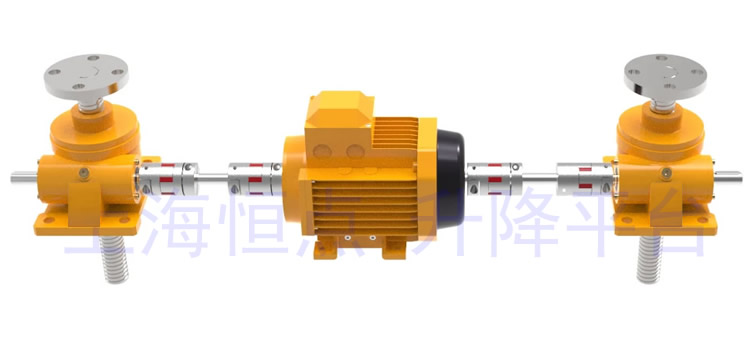 SWL系列直線型升降平台，電機居中實物圖